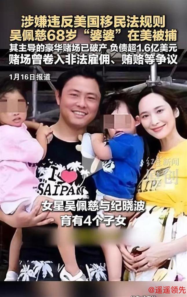 涉嫌违反美国移民法规则，吴佩慈68岁“婆婆”在美被捕