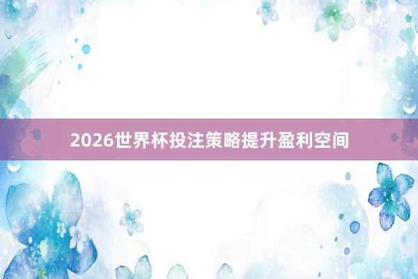 2026世界杯投注策略提升盈利空间